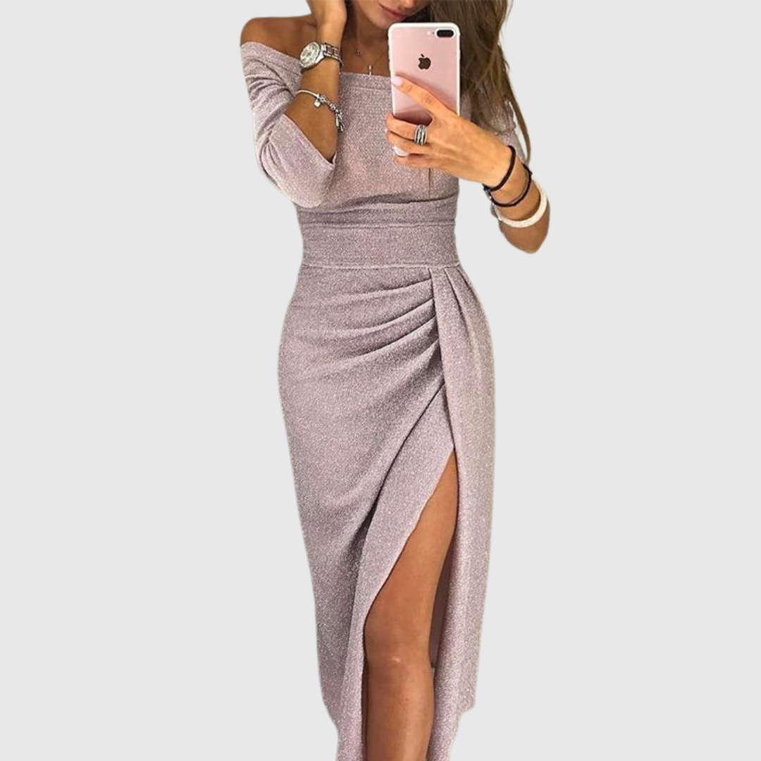 Isabeau | Elegancka sukienka maxi z dekoltem halter o zwiewnym kroju