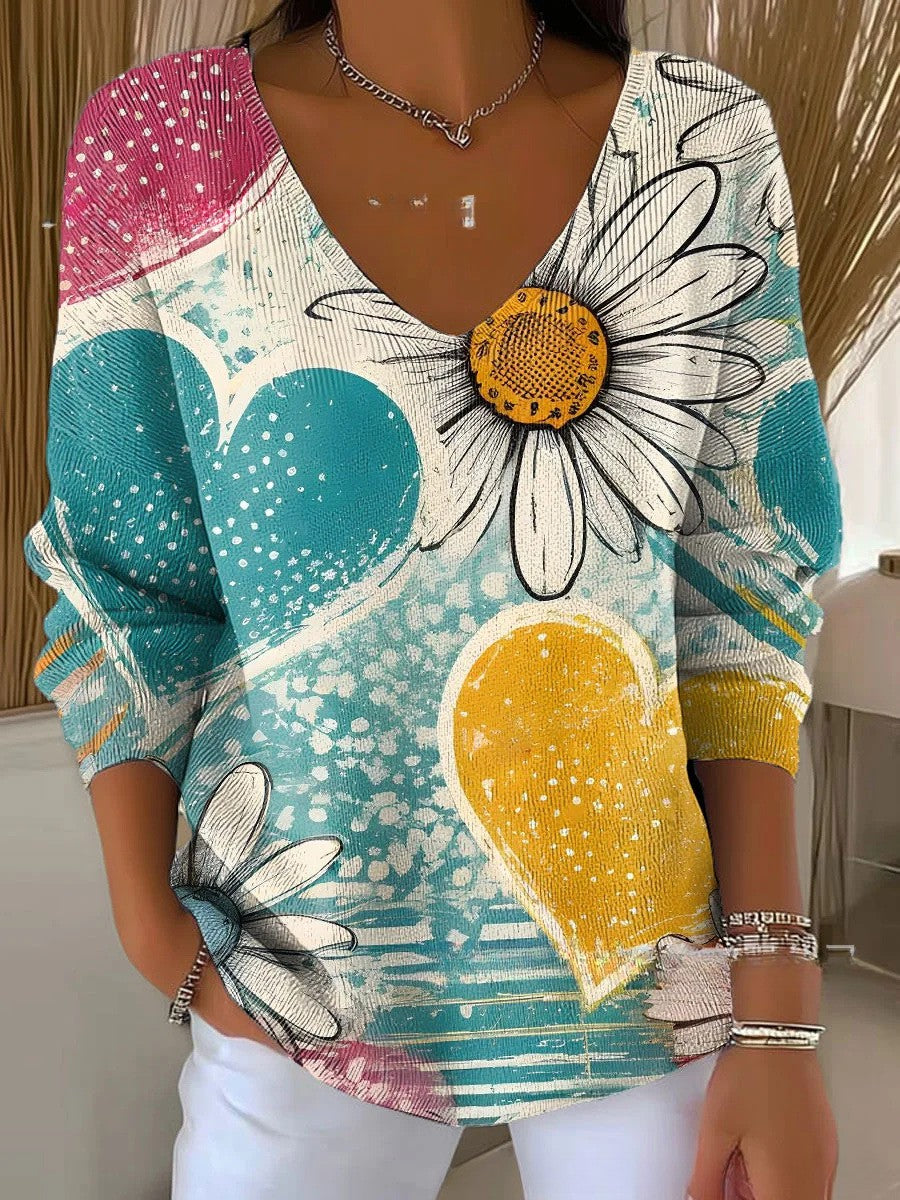 HELENA | Sweter z dekoltem w serek