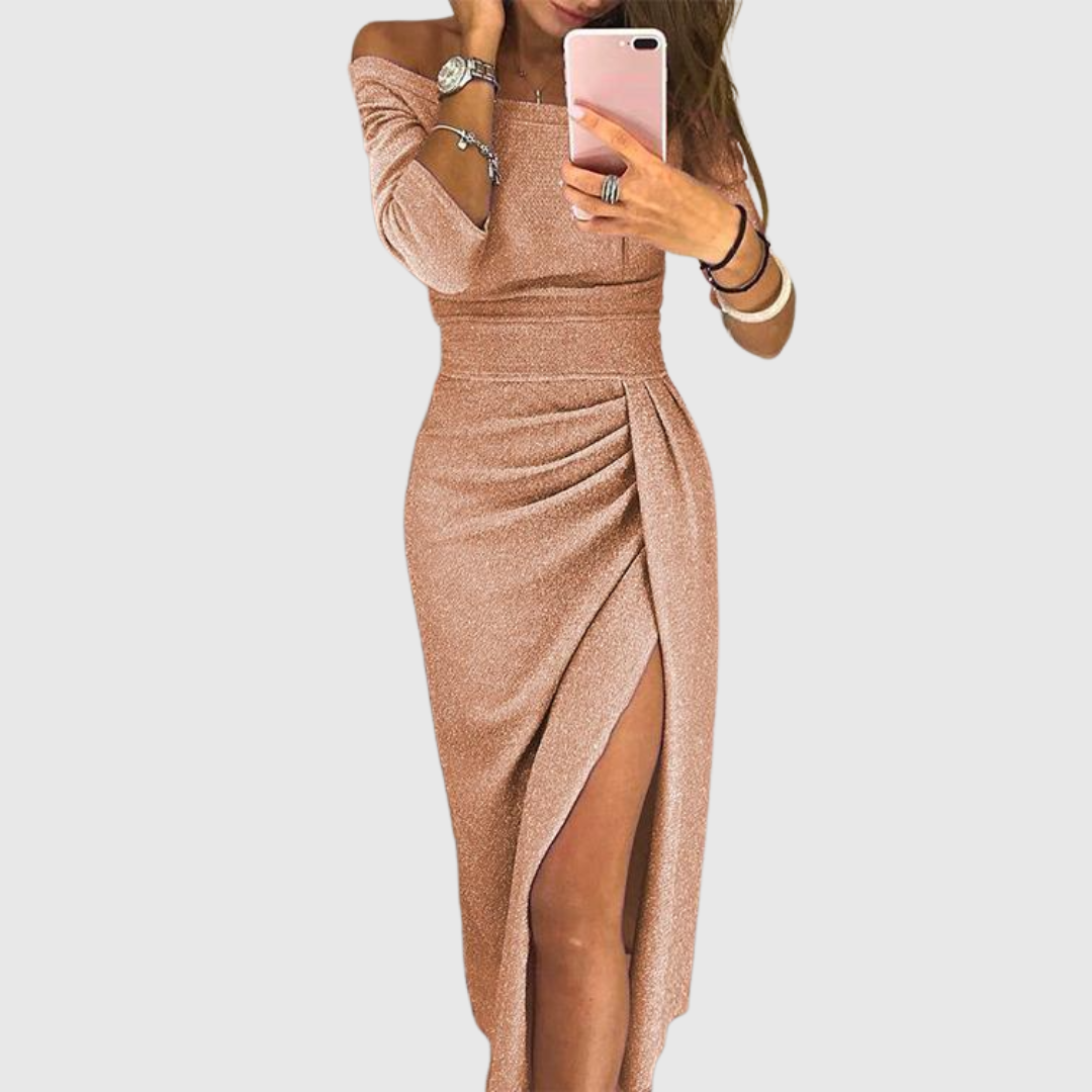 Isabeau | Elegancka sukienka maxi z dekoltem halter o zwiewnym kroju