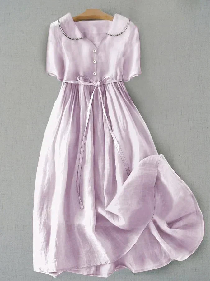 RÓŻA | Elegancka Sukienka z Bawełny i Lnu