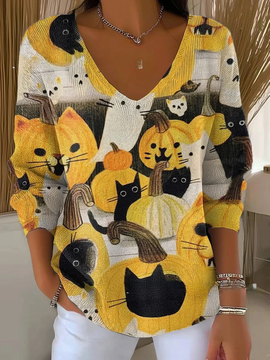 FLORENCJA | Sweter z dekoltem w serek