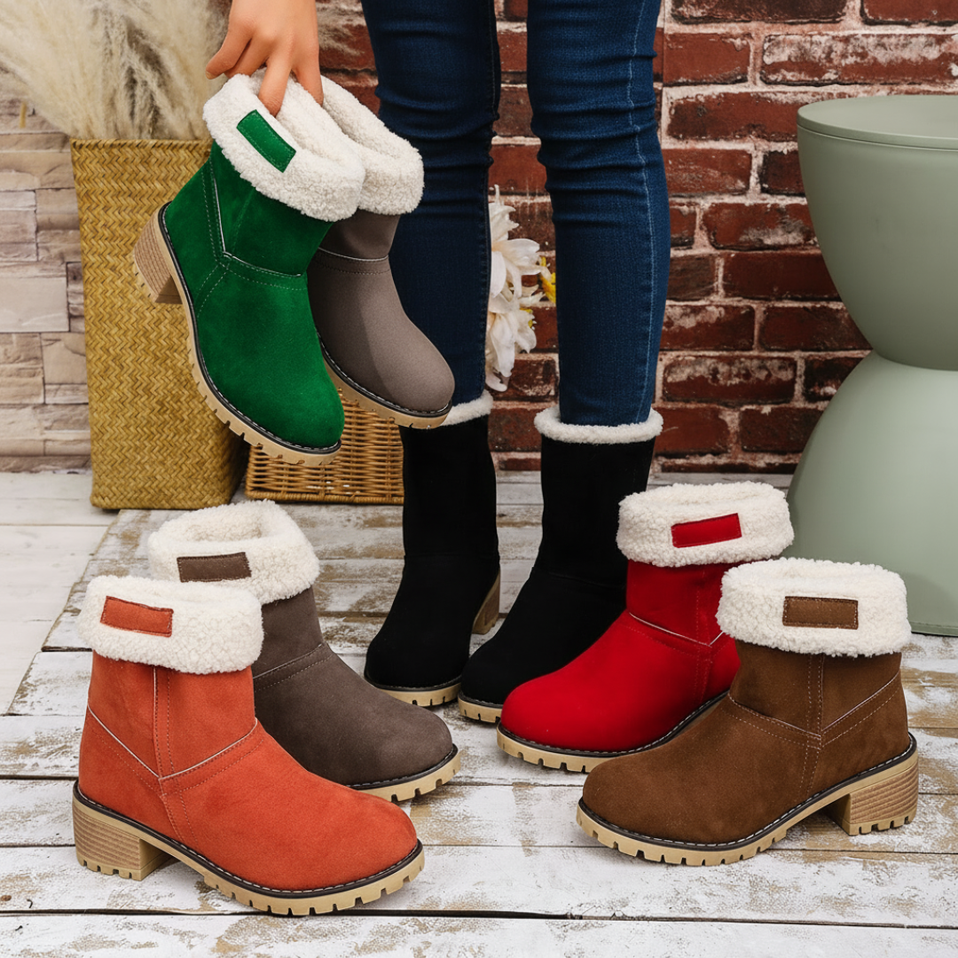 Almira Zimowe Botki na Obcasie z Designem 2w1