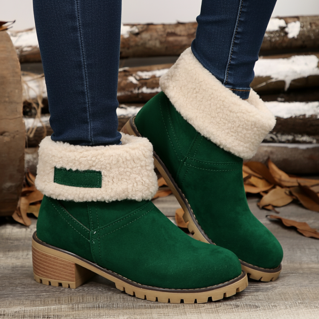 Almira Zimowe Botki na Obcasie z Designem 2w1