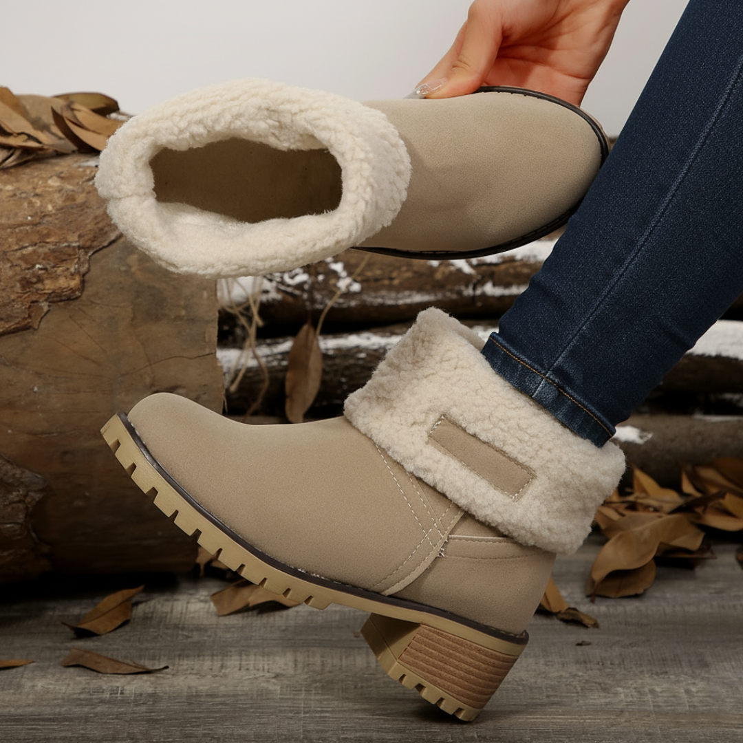 Almira Zimowe Botki na Obcasie z Designem 2w1